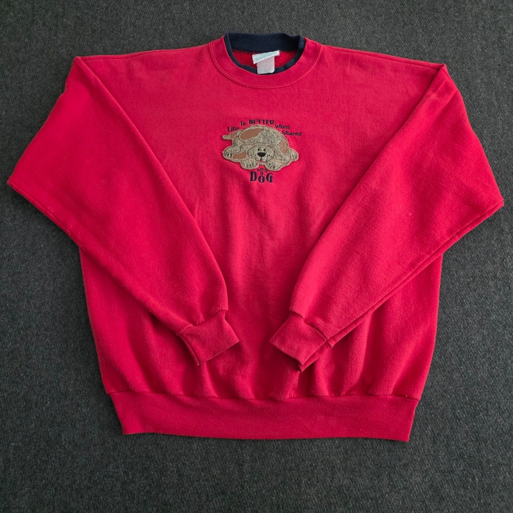 MC Sportswear Red Dog Life Is Better When Shared Graphic Sweatshirt XL‎